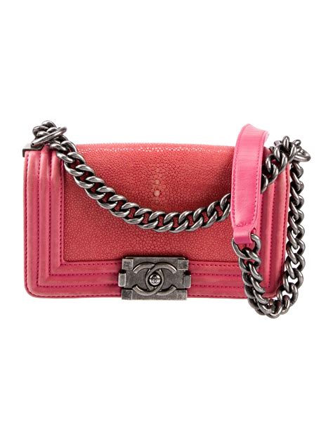 pink leather chanel galuchat boy bag|coco chanel boys bag.